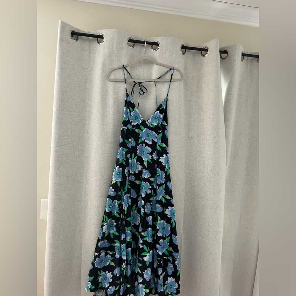 Free People Floral Maxi Dress - Black and Blue